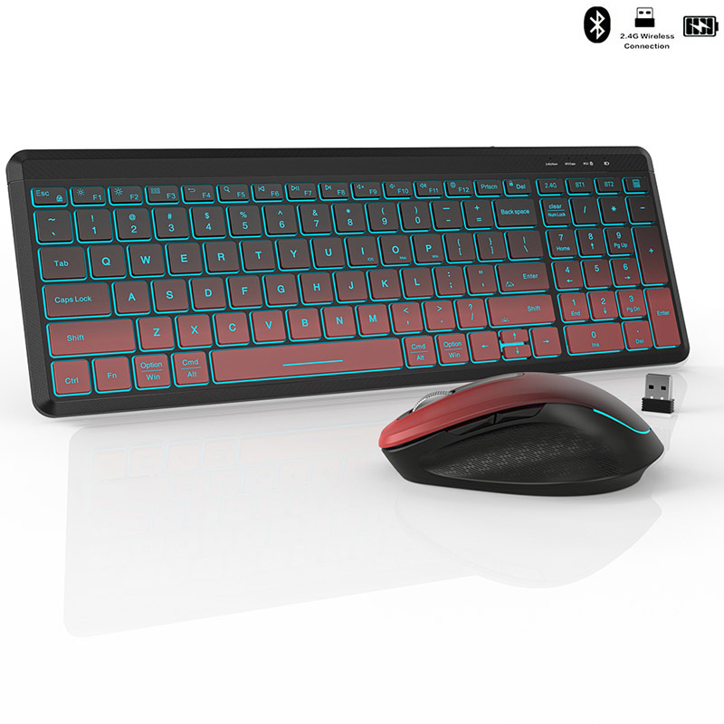 Gaming Keyboard And Mouse Combo Wireless - RGB 백라이트 무소음 무선 키보드 및