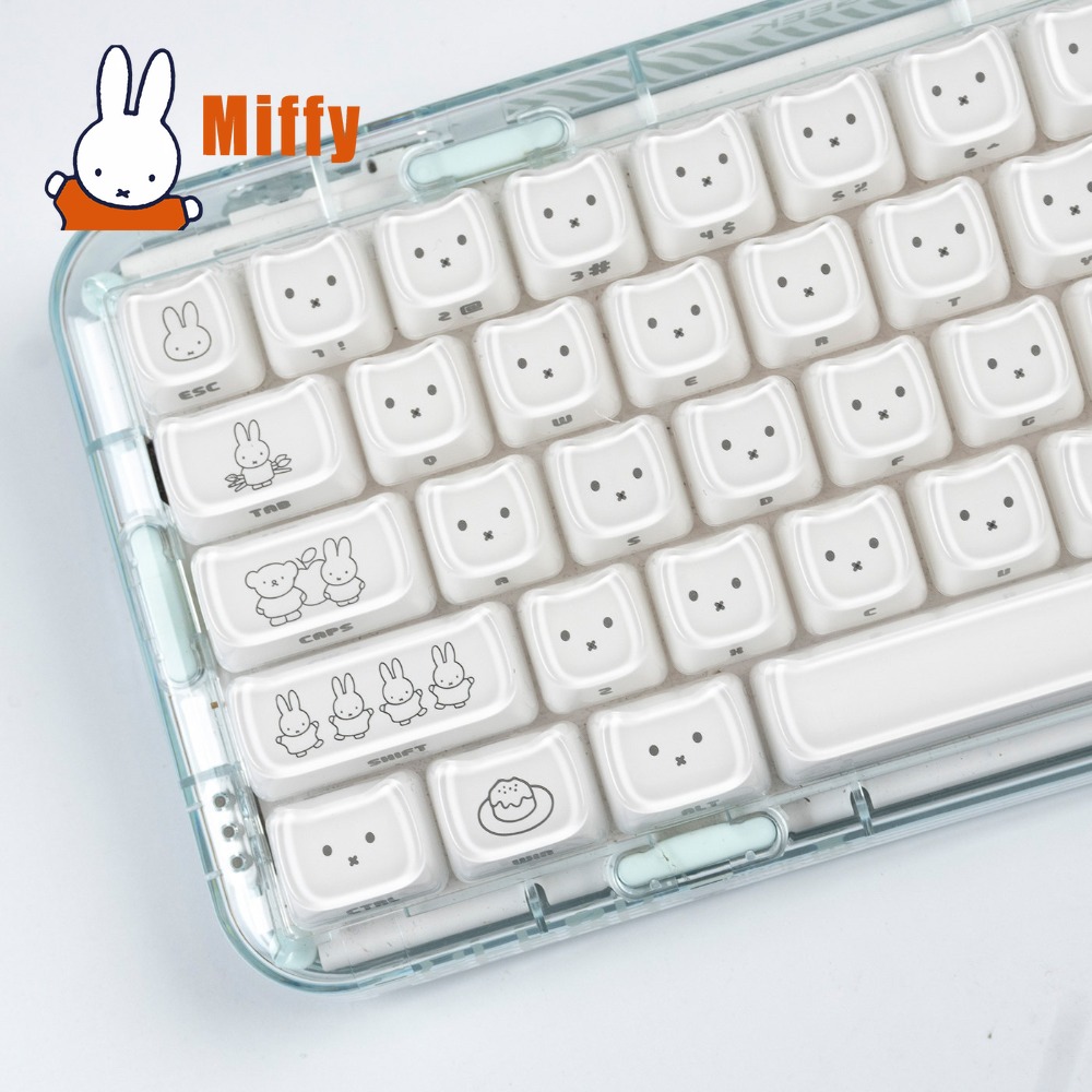 Gaming Keyboard Affordable - Kawaii Miffy Keycaps 귀여운 토끼 키