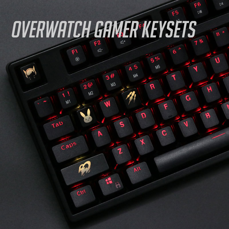 Keyboard Gaming Black - 오버워치 게이머용 백라이트 OW 키 캡,