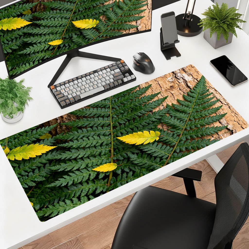 Gaming Keyboard Brand - 브랜드 리프 디자인 마우스 패드 아이언