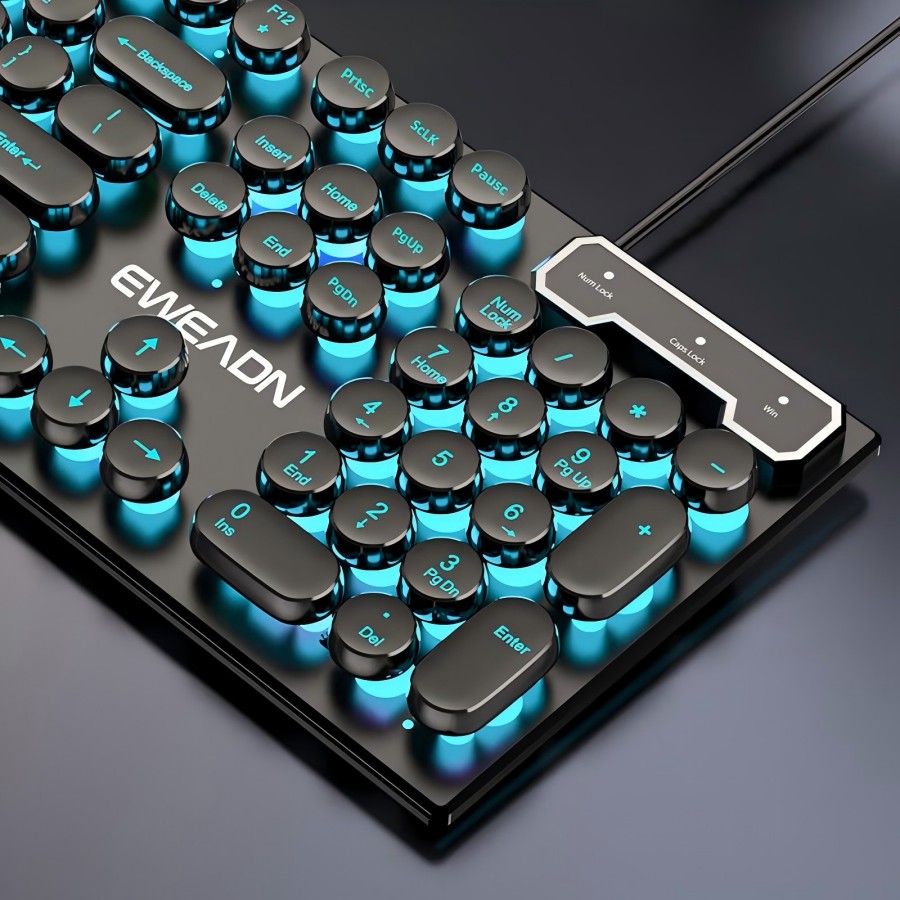 Gaming Keyboard Blue - EWEADN 타자기 게임용 키보드, 104 키,