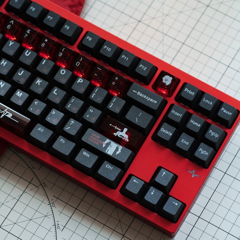 Keyboard Gaming Black - 소련 블랙 테마 키캡 세트 PBT