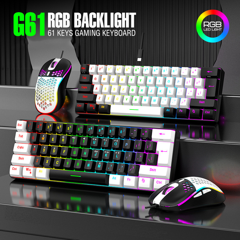Keyboard Mouse Bundle Gaming - 키보드 마우스 세트 60% RGB 게이밍