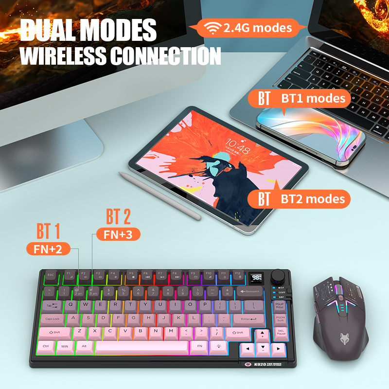 듀얼 모드 2.4G 블루투스 무선 게이밍 키보드 마우스 - Gaming Keyboard Mouse Combo 리뷰 및 가격