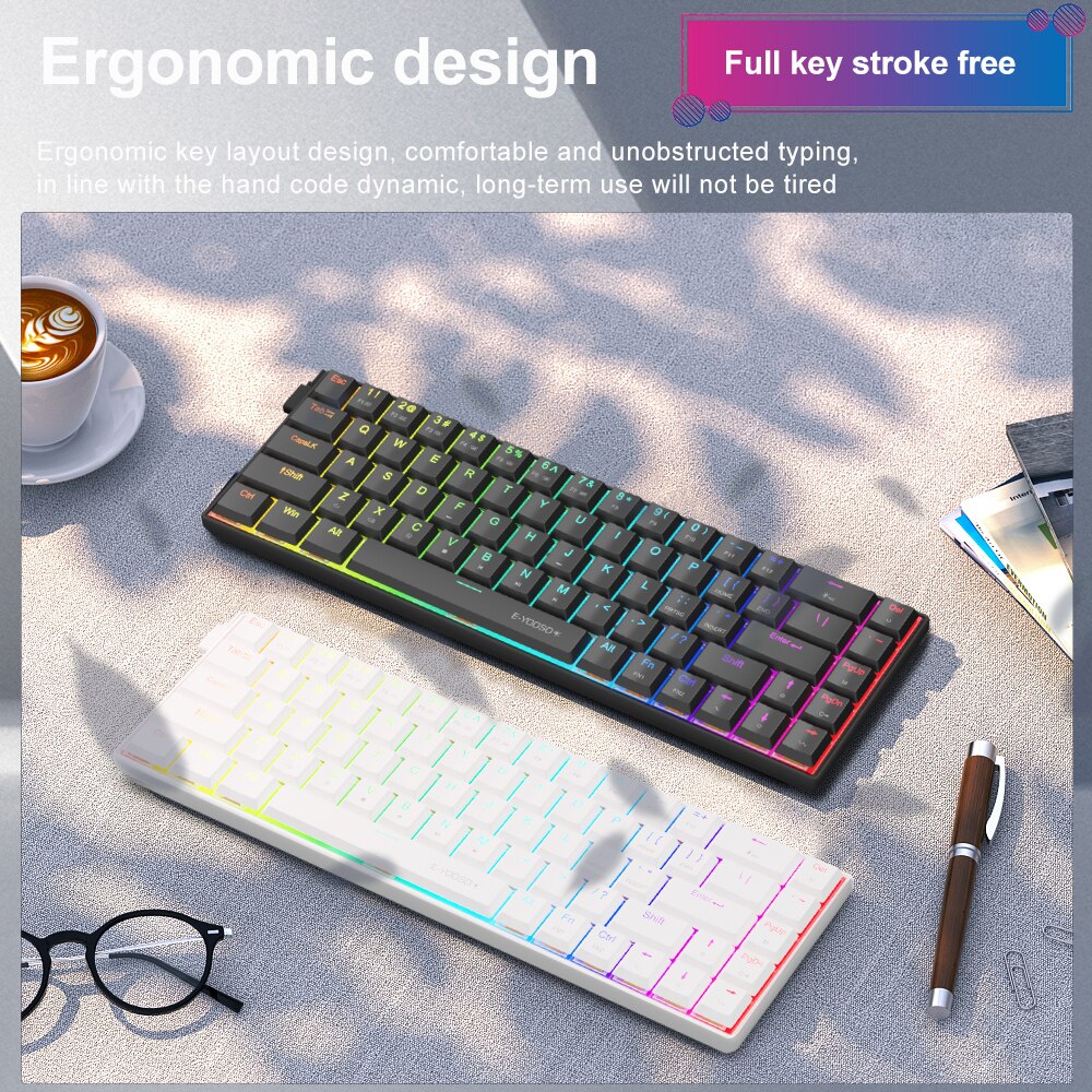 E-YOOSO RGB 미니 슬림 USB 유선 기계식 게 - Gaming Keyboard Budget 리뷰 및 가격