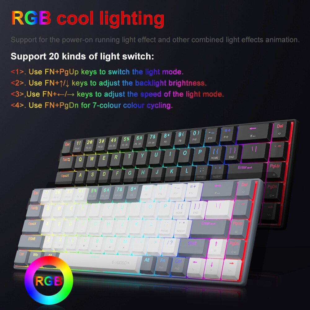 E-YOOSO RGB 미니 슬림 USB 유선 기계식 게 - Gaming Keyboard Budget 리뷰 및 가격