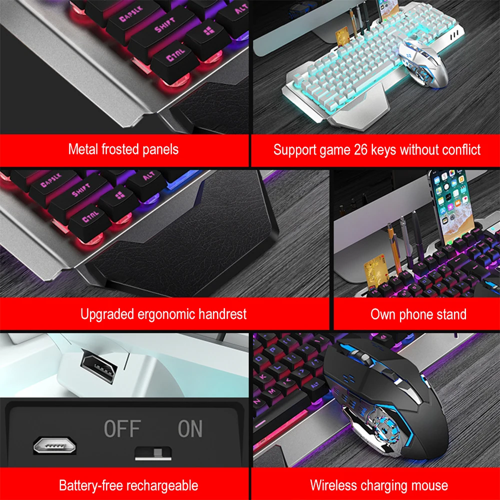 충전식 무선 키보드 및 마우스 제품군 게임용 컴퓨터,  - Gaming Keyboard And Mouse Combo Wireless 리뷰 및 가격