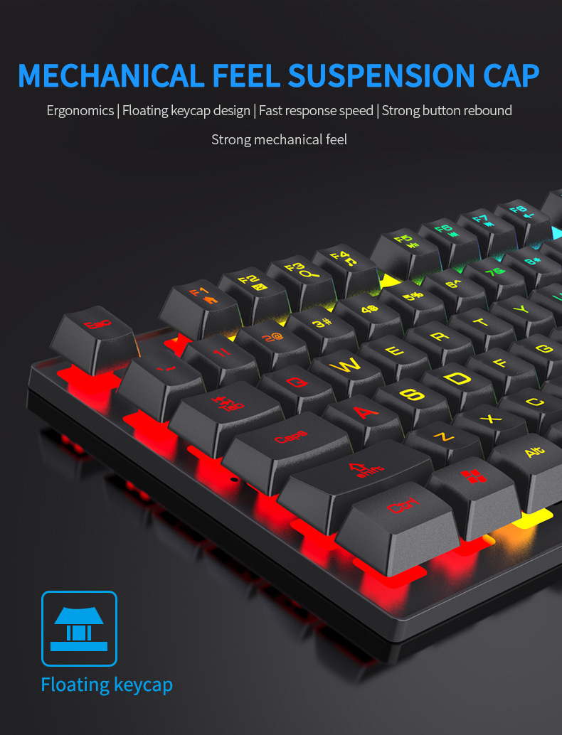 104 키 백라이트 기계식 키보드 유선 게임용 키보드  - Keyboard Mouse Bundle Gaming 리뷰 및 가격