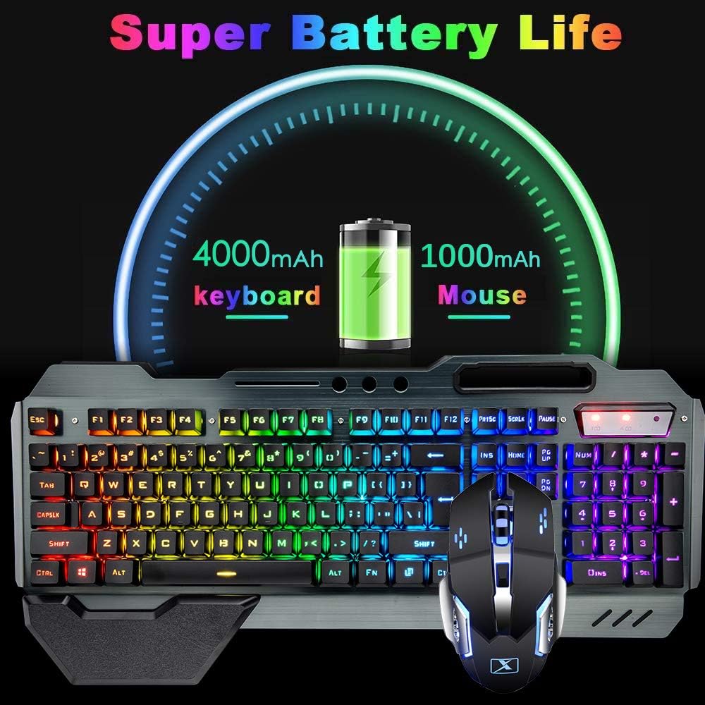 무선 게임용 키보드 및 마우스 콤보, 레인보우 LED  - Gaming Keyboard And Mouse Combo Wireless 리뷰 및 가격