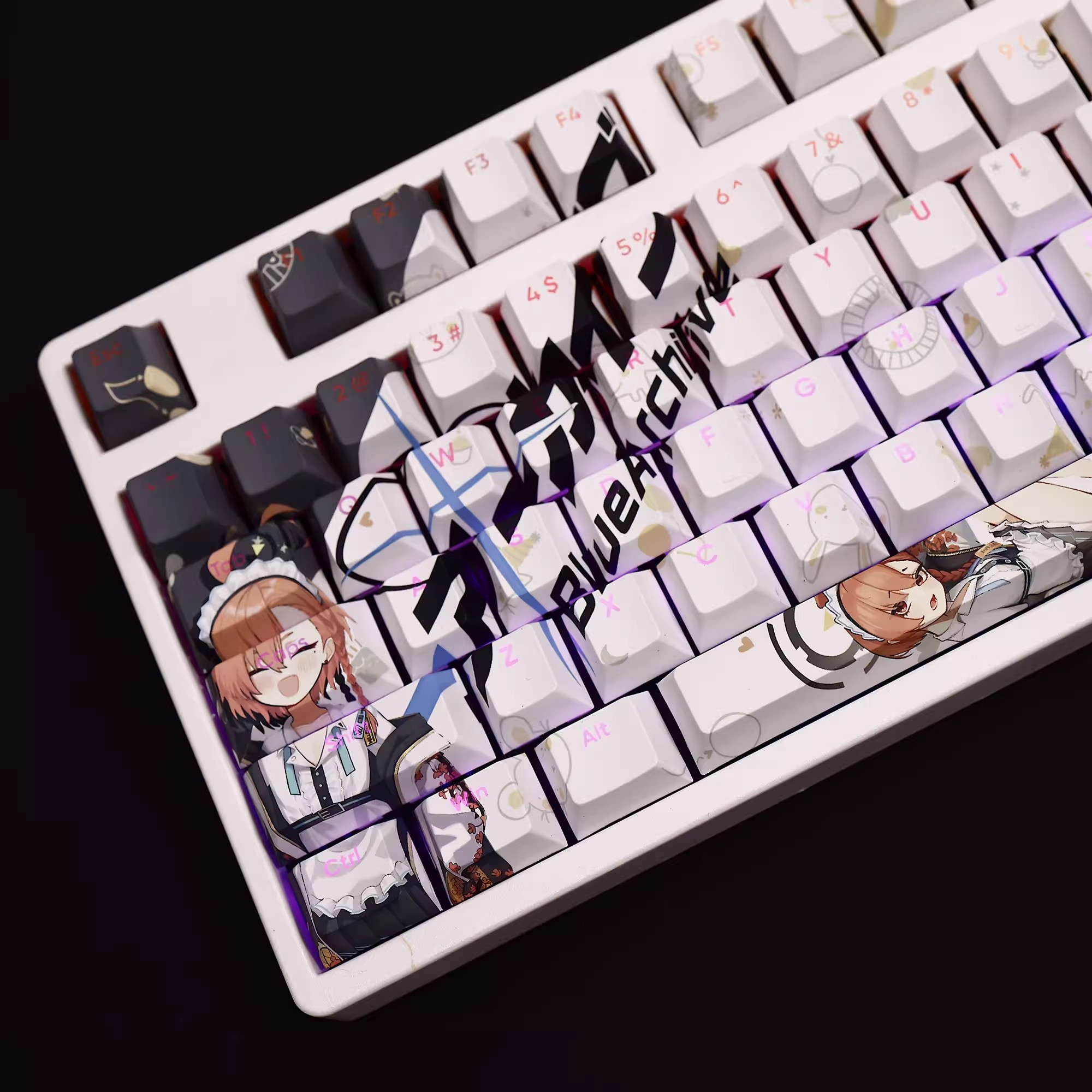 블루 아카이브 미카모 네루 키캡 PBT 백라이트 키캡, - Gaming Keyboard Blue 리뷰 및 가격