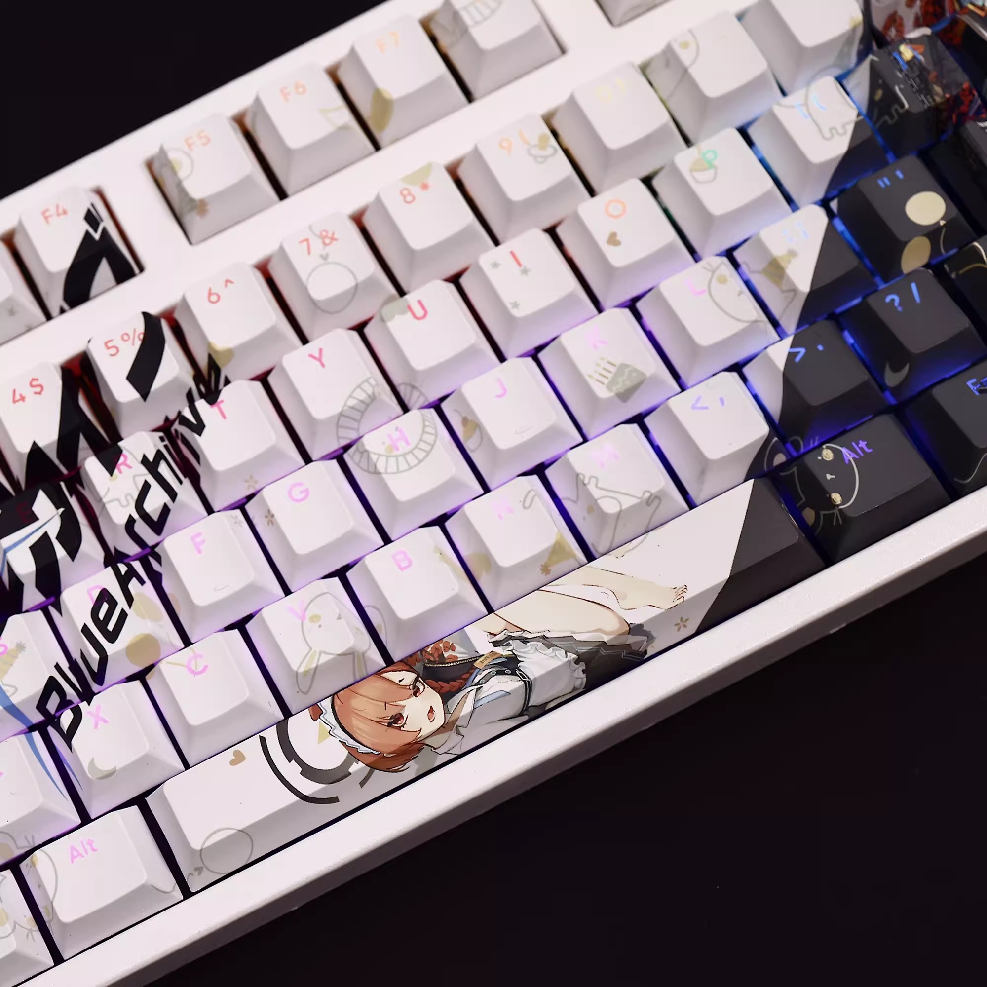 블루 아카이브 미카모 네루 키캡 PBT 백라이트 키캡, - Gaming Keyboard Blue 리뷰 및 가격