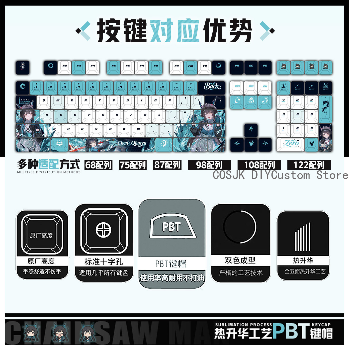 122 키 애니메이션 Chen Qianyu Arknig - Gaming Keyboard Mechanical 리뷰 및 가격