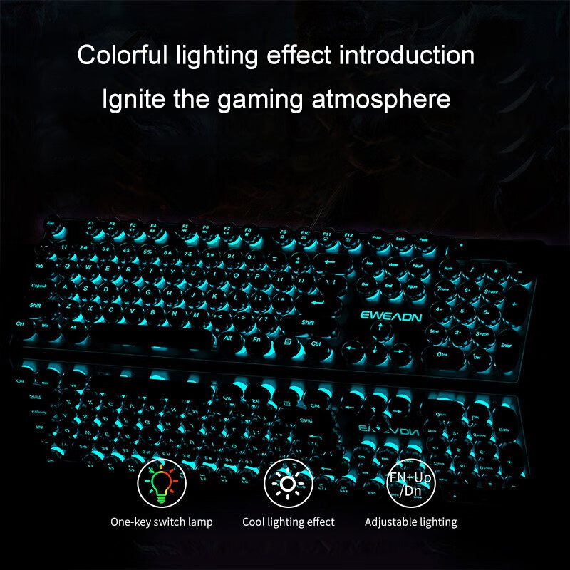 EWEADN 타자기 게임용 키보드, 104 키, 레트로 - Gaming Keyboard Blue 리뷰 및 가격