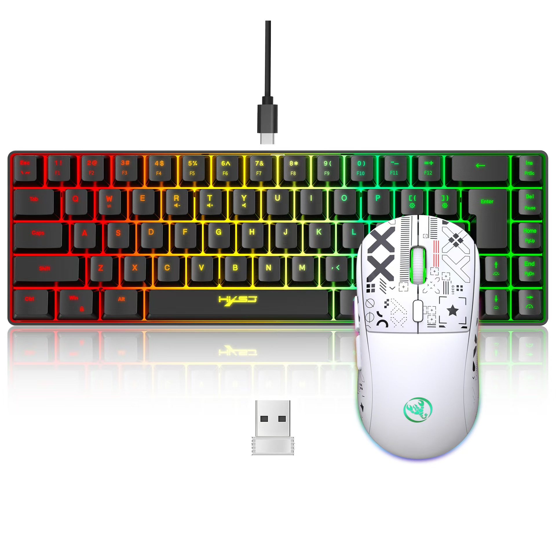 60% 게임용 키보드 및 마우스 콤보 세트 게이머 화이 - Keyboard Mouse Bundle Gaming 리뷰 및 가격