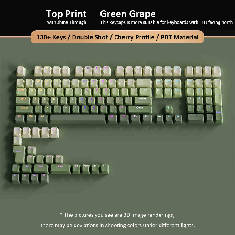 녹색 포도 상단 조명 RGB 백라이트 키 캡 이중 샷  - Gaming Keyboard Esports 리뷰 및 가격