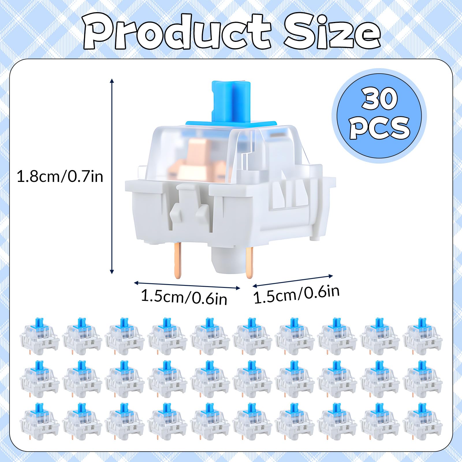 30 PCS 기계식 키보드 스위치 3 핀 블루 키보드  - Gaming Keyboard Blue 리뷰 및 가격