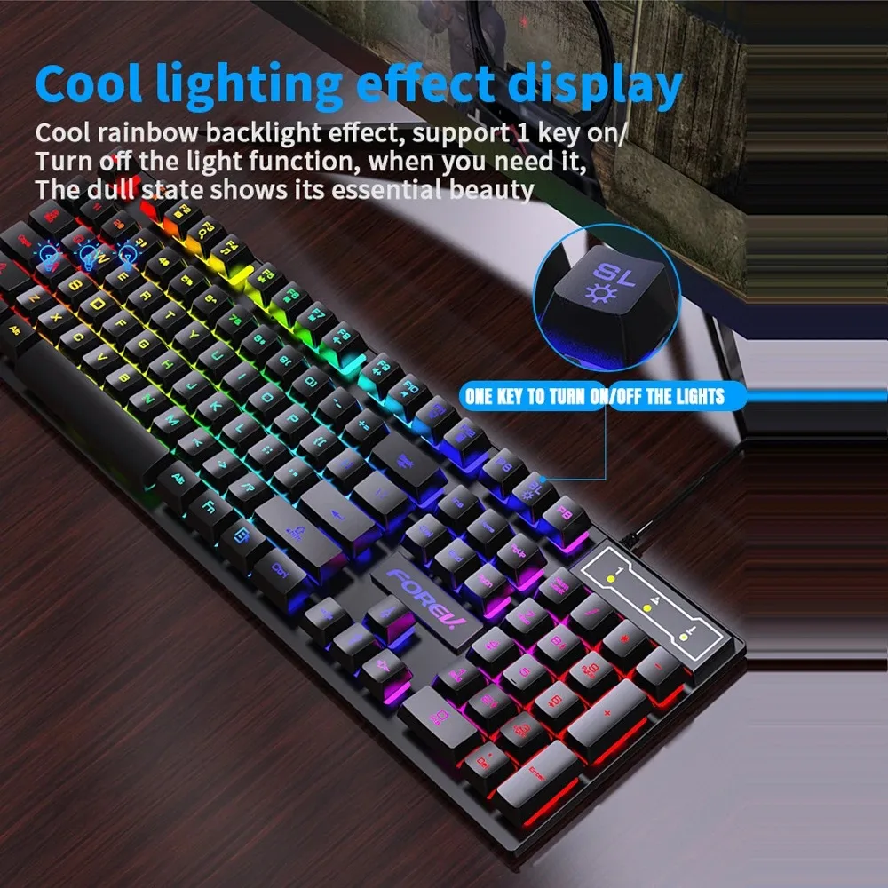 104 키 백라이트 기계식 키보드 유선 게임용 키보드  - Keyboard Mouse Bundle Gaming 리뷰 및 가격