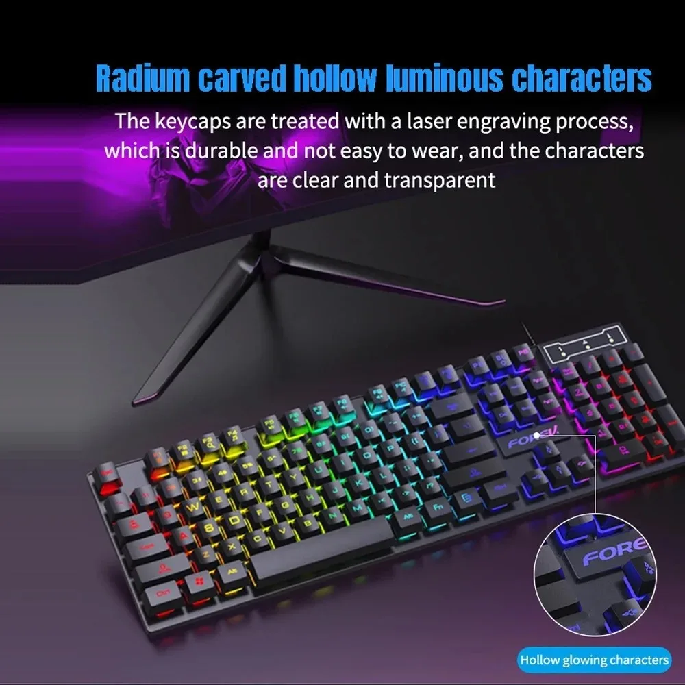 104 키 백라이트 기계식 키보드 유선 게임용 키보드  - Keyboard Mouse Bundle Gaming 리뷰 및 가격