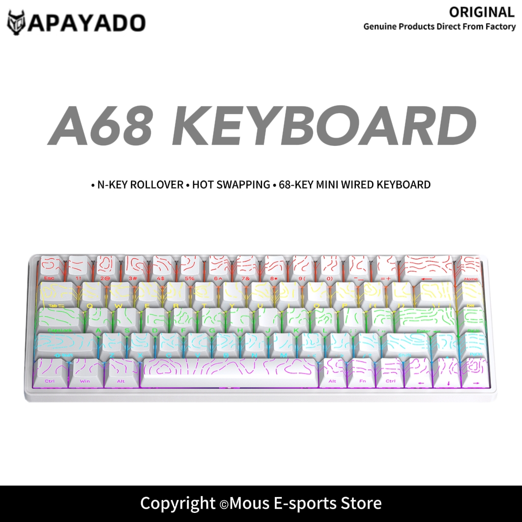 APAYADO A68 유선 기계식 키보드 핫 스왑 가능 - Gaming Keyboard Budget 리뷰 및 가격