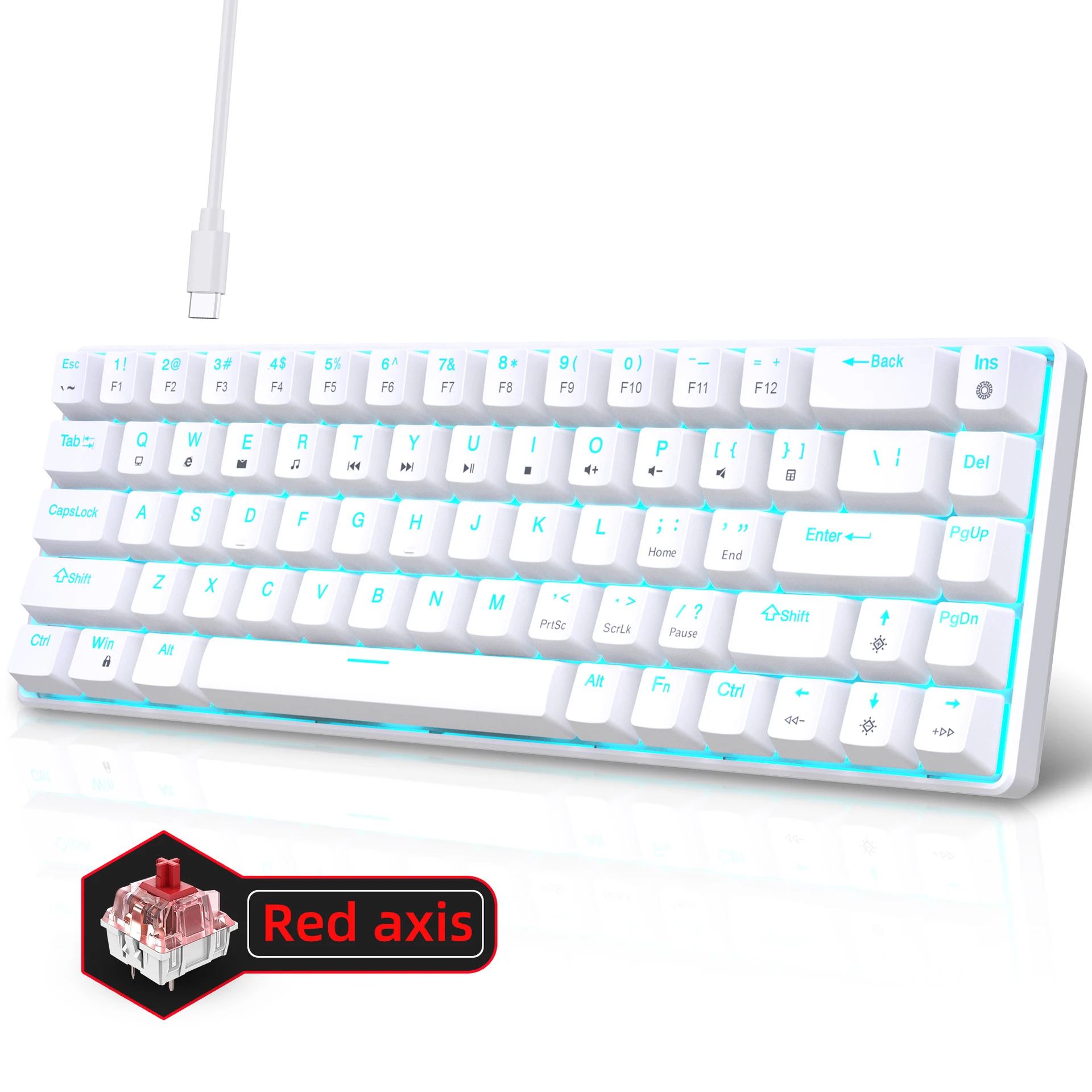 기계식 게이밍 키보드 60% USB 화이트 키보드 게이 - Gaming Keyboard Budget 리뷰 및 가격
